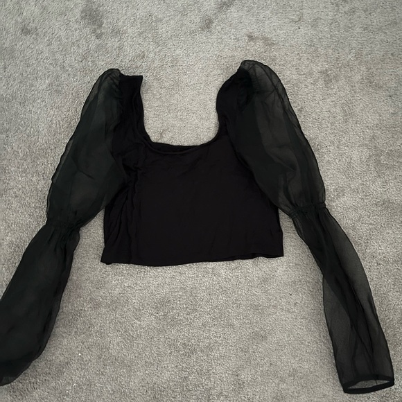 Puffy mesh long sleeve dress shirt - Picture 1 of 3